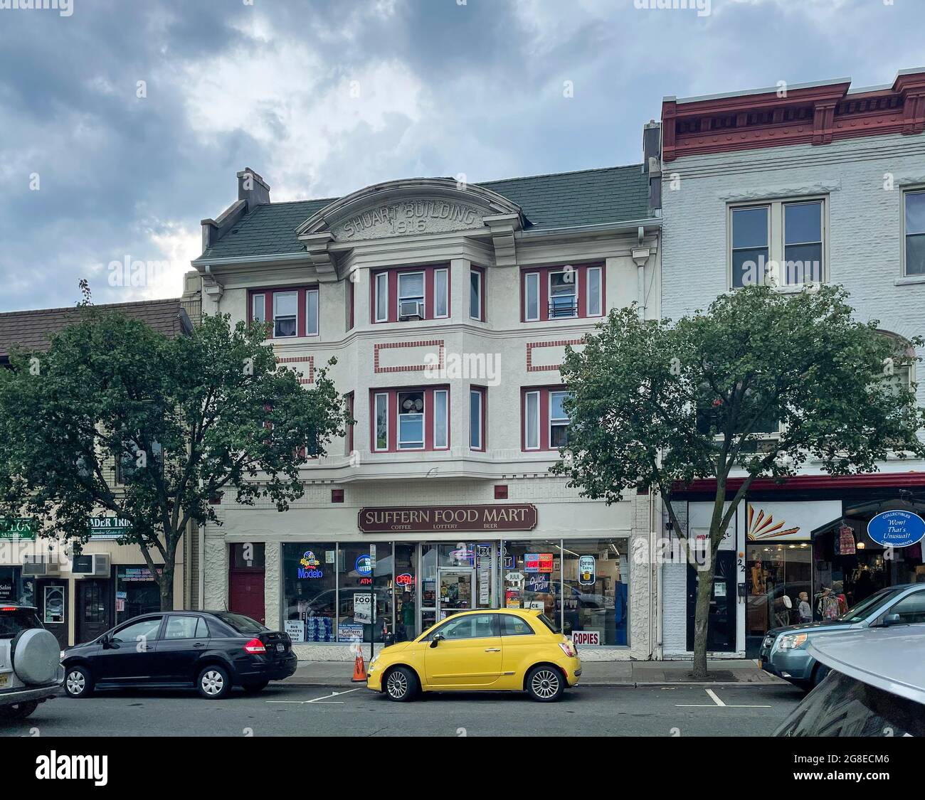 Suffern, NY USA July 17, 2021 Horizontal view of downtown Suffern