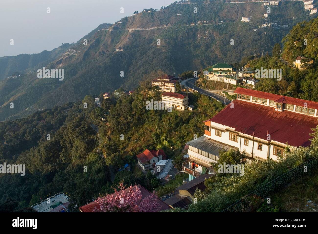 Early morning in Mussoorie hill station, Uttarakhand State, northern India Stock Photo