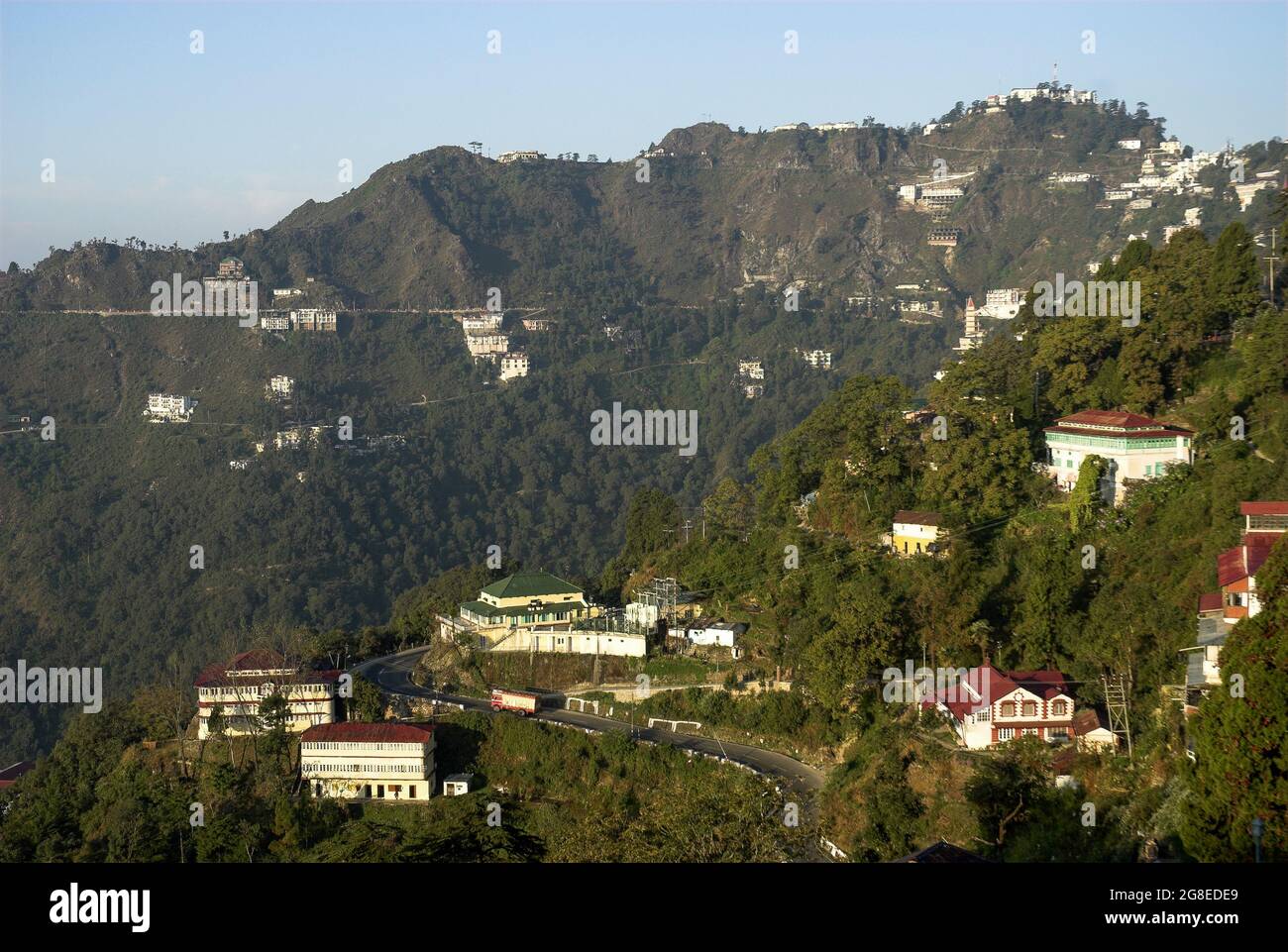 Early morning in Mussoorie hill station, Uttaranchal, India Stock Photo