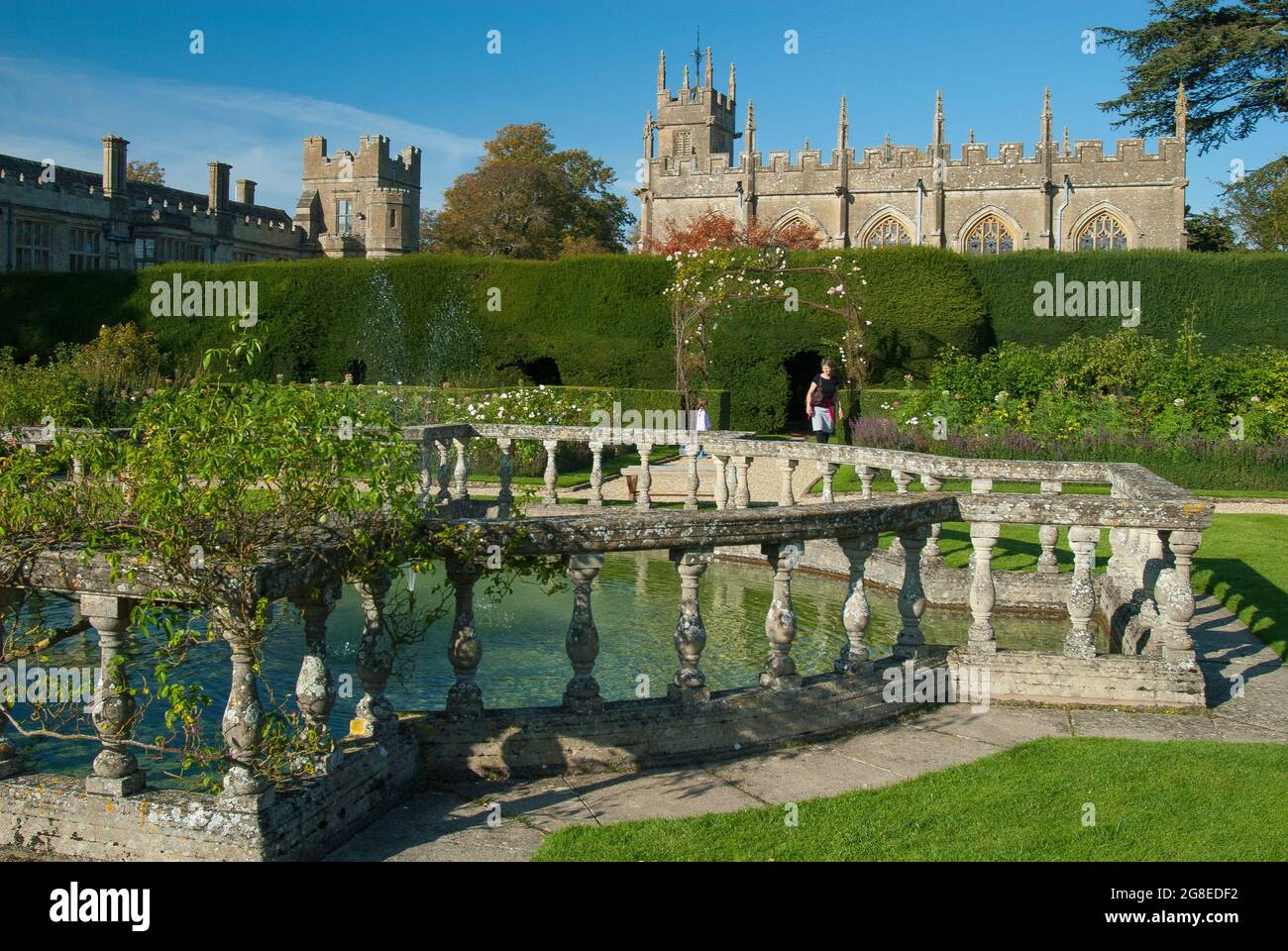 With royal connections spanning a thousand years, Sudeley Castle stands amidst the Cotswold hills at Winchcombe, Gloucestershire, England Stock Photo