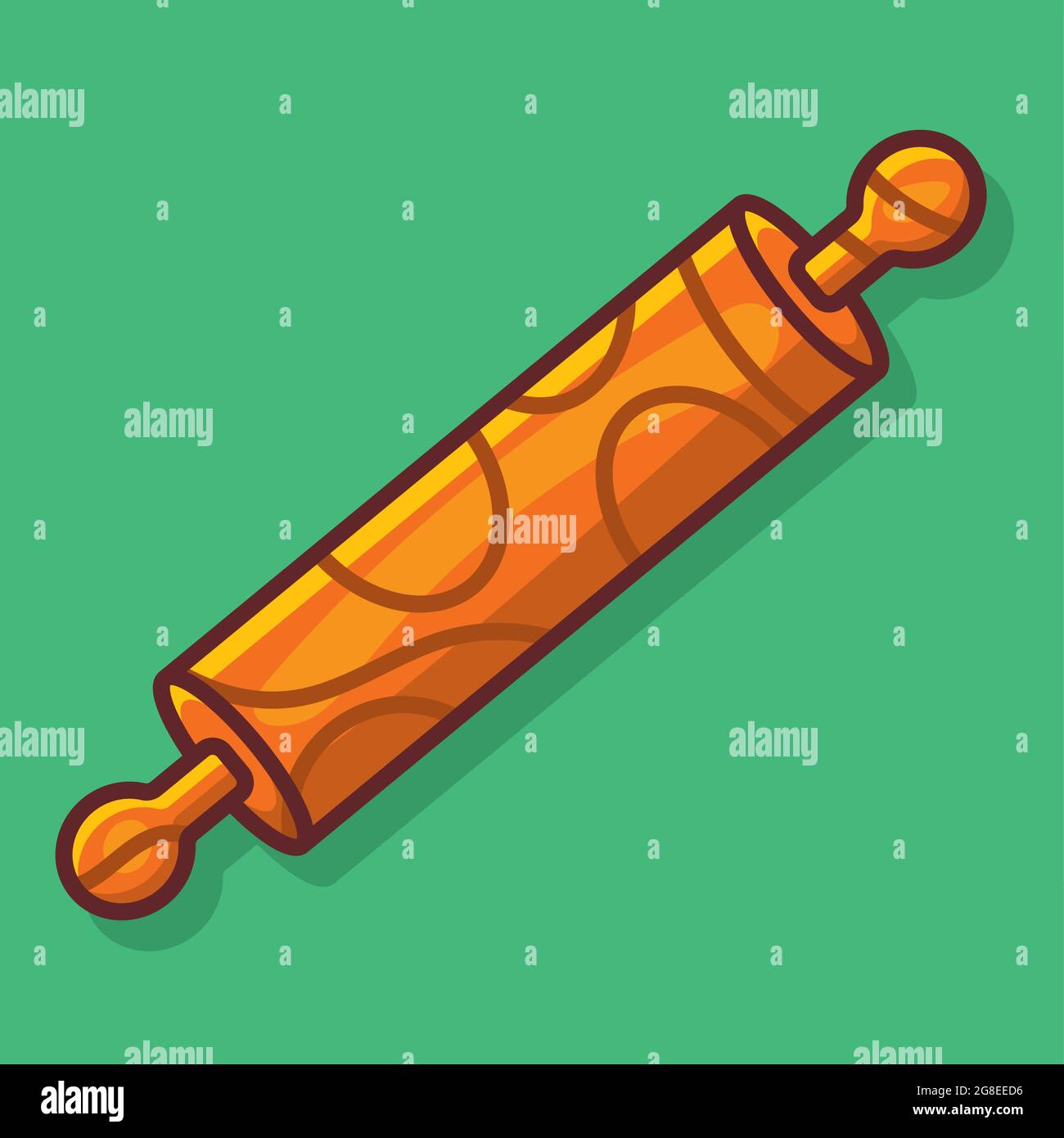 wooden rolling pin isolated vector illustration in flat style Stock Vector Image & Art Alamy