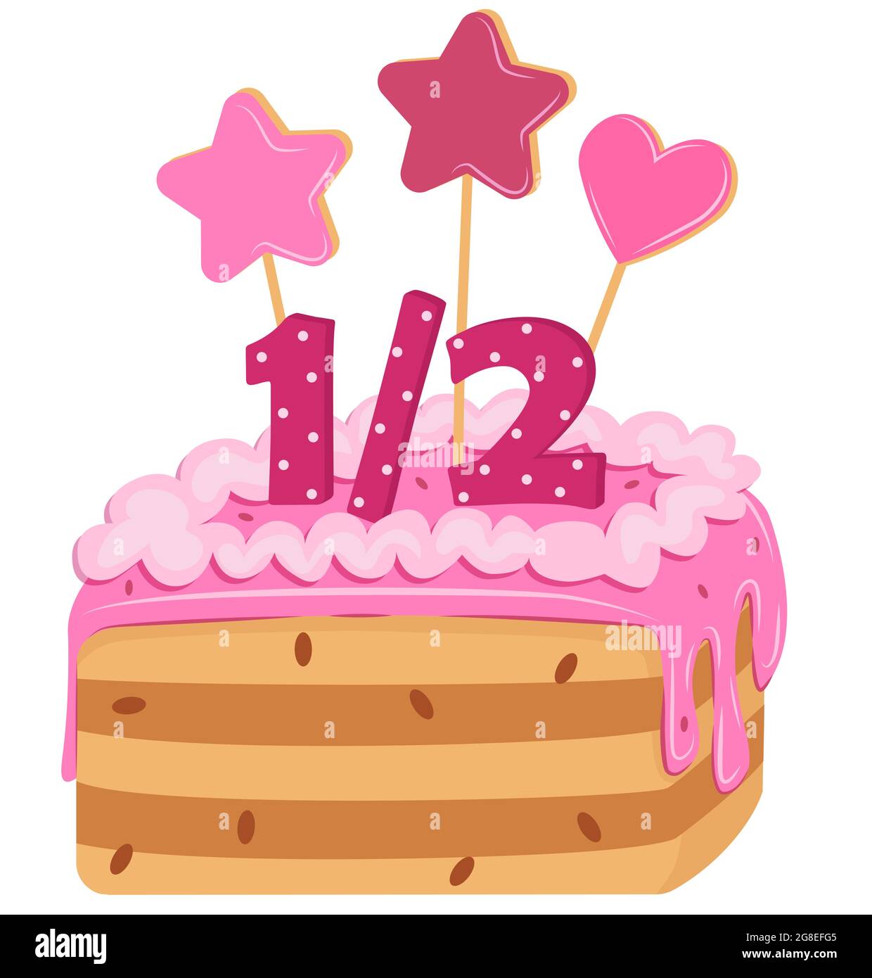 Half Cake A Treat For A Babys First Six Months Cake For A Girl Vector Illustration On White Background Stock Vector Image Art Alamy Half Cake A Treat For A Babys First Six Months Cake For A Girl Vector Illustration On White Background Stock Vector Image Art Alamy