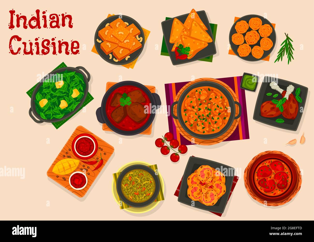 Indian curries Stock Vector Images Alamy