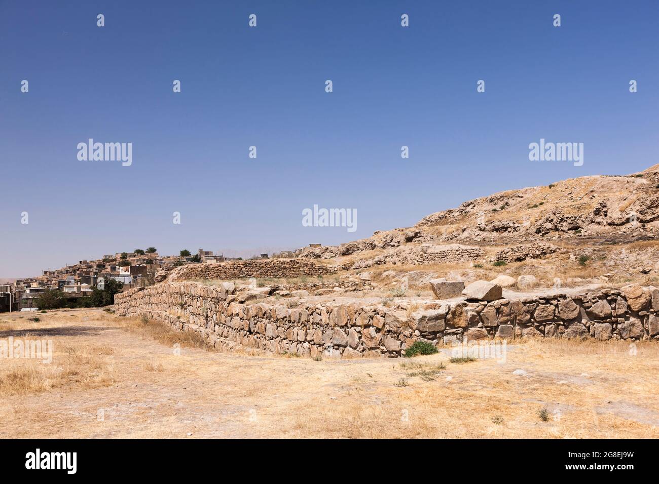 Ruins of Anahita temple, Kangavar, Kermanshah Province, Iran, Persia, Western Asia, Asia Stock Photo