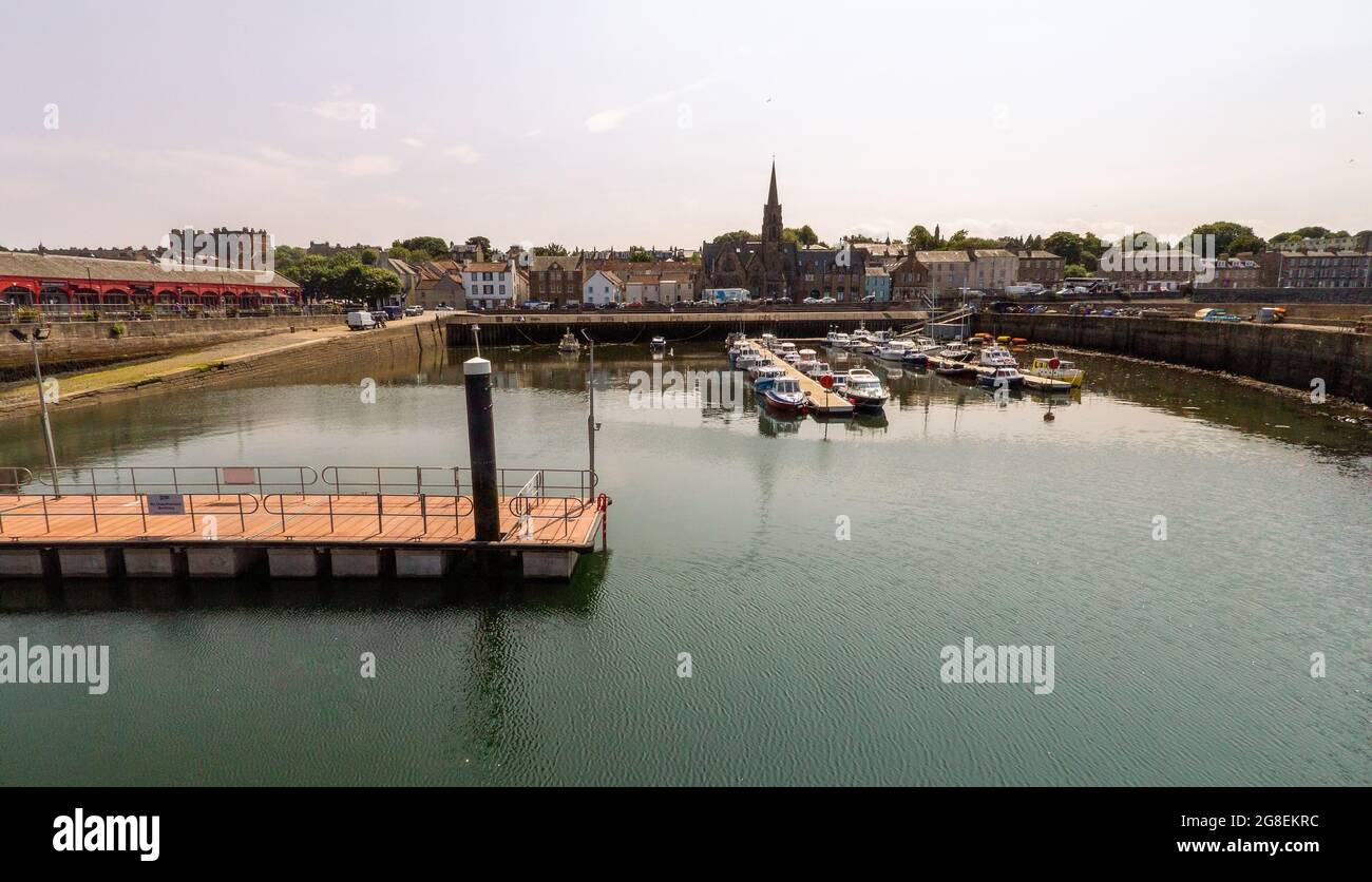 Newhaven Harbour where you can moor boats, Edinburgh, Scotland, UK Stock Photo