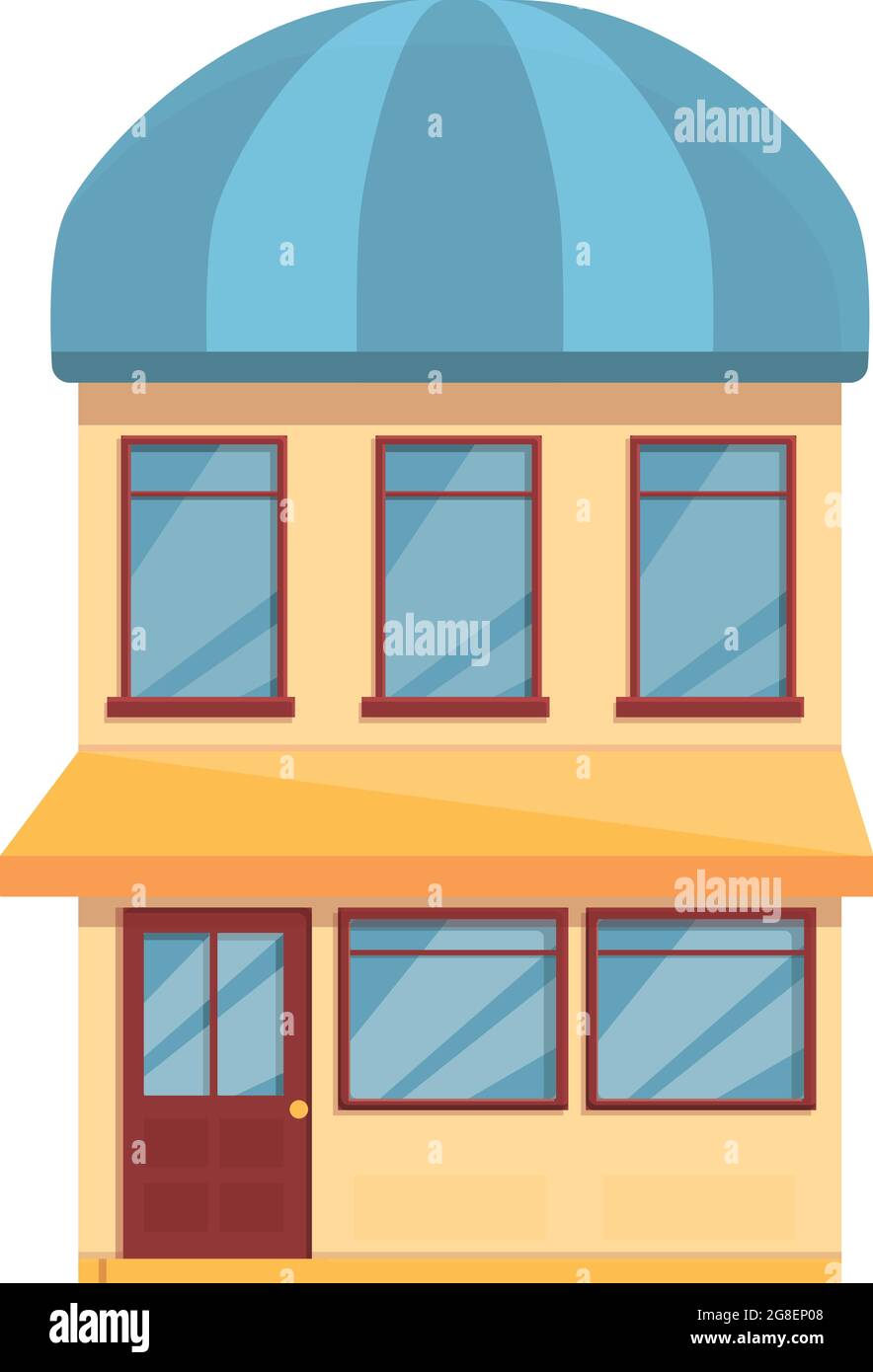 Small street cafe icon cartoon vector. Drink cafeteria. Coffee shop