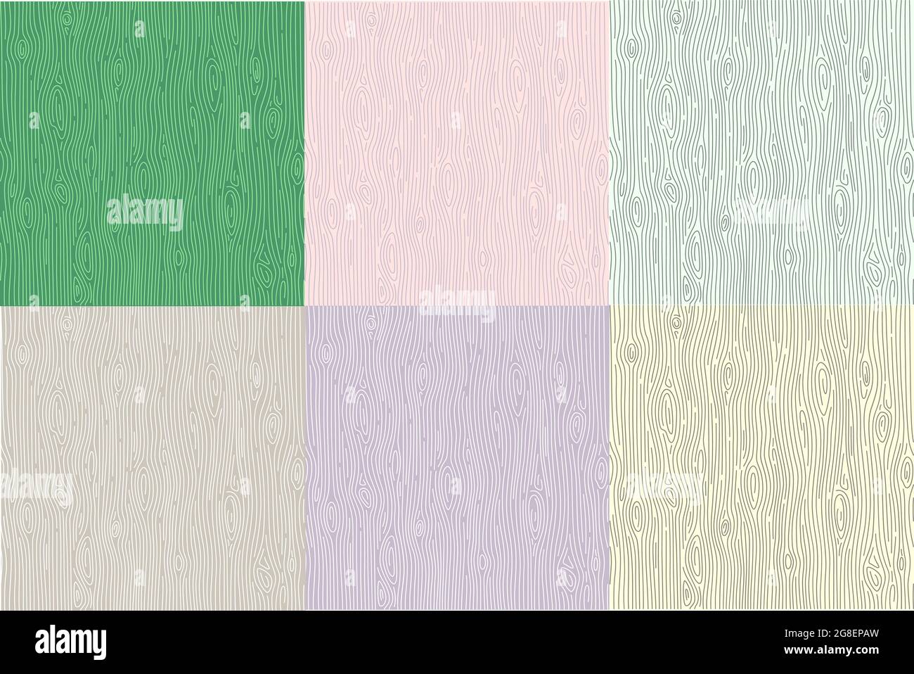 Wood texture set of 6 in different colors like green, pink, blue, violet, grey.Office and home floor texture elements for web, decor, app, background Stock Vector