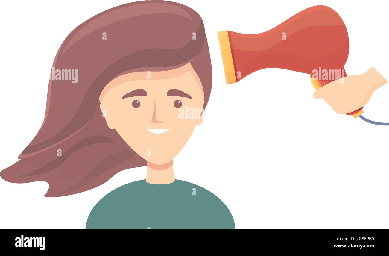 Salon hair dryer icon cartoon vector. Dry blower. Beauty fashion Stock