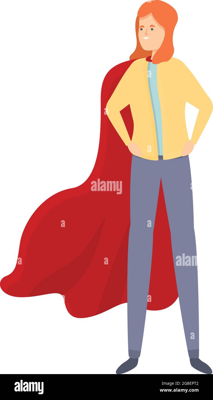 Super mom icon cartoon vector. Home multitask. Mom housework Stock Vector