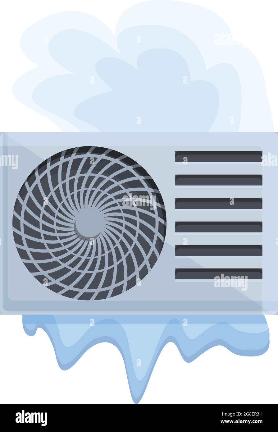 Air conditioner broken system icon cartoon vector. Repair maintenance