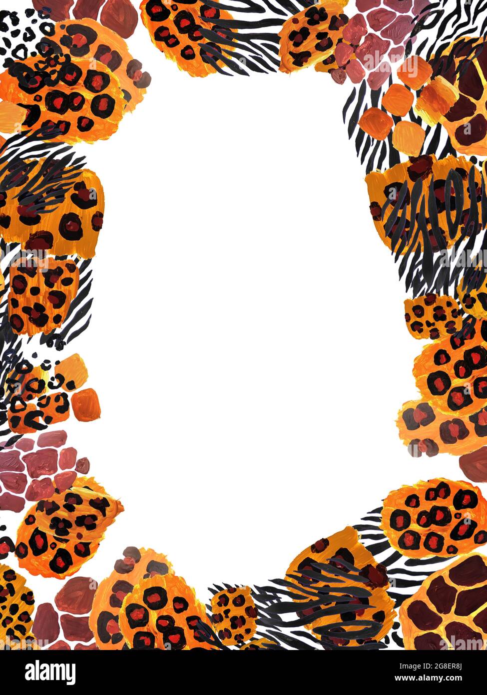 Animal frame. Abstract border on white background Stock Photo Alamy