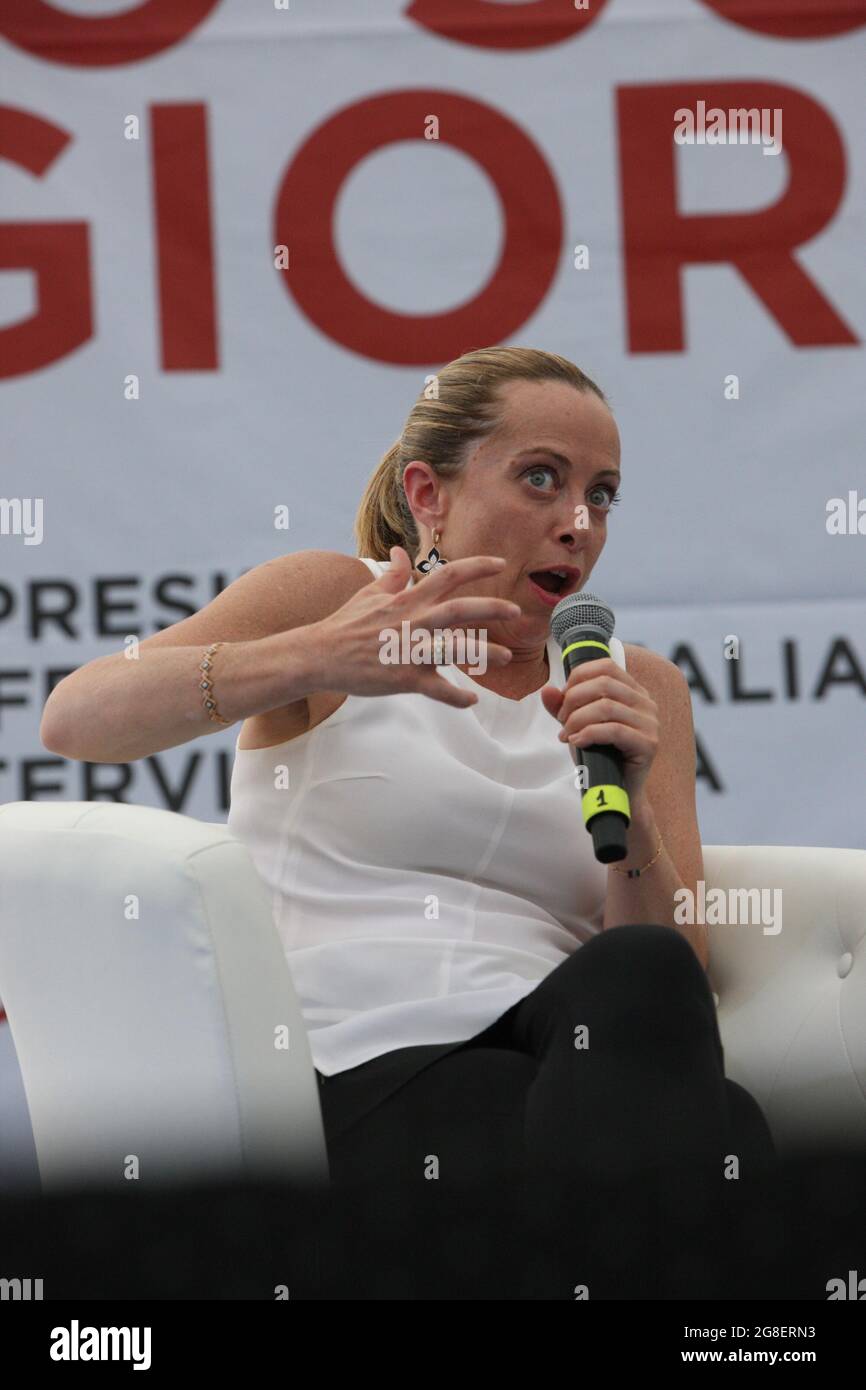 The president of FRATELLI D'ITALIA, Giorgia Meloni, attend the book of "IO SONO in Naples. (Photo by Salvatore USA Stock Photo - Alamy