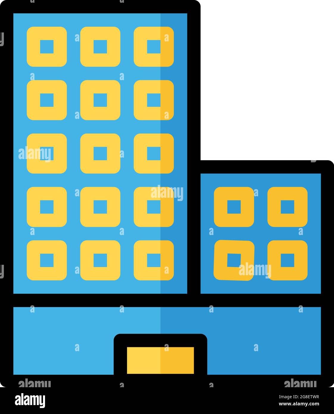 illustration vector icon building flat line style collection vector ...