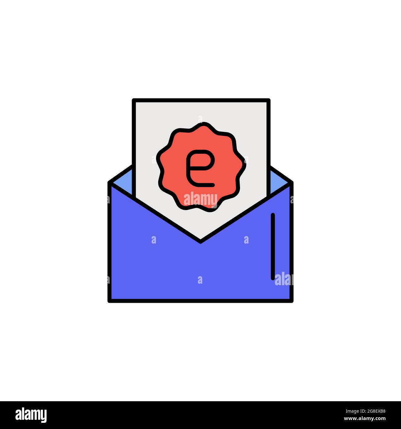 Line color letter mail hi-res stock photography and images - Alamy