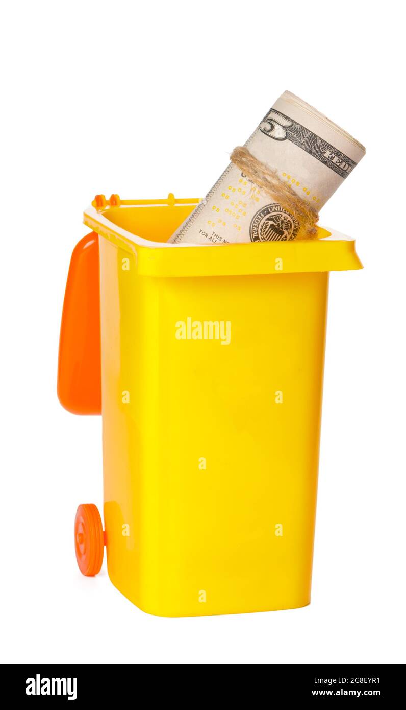 Recycle Bin Isolated on White Background Stock Photo - Alamy
