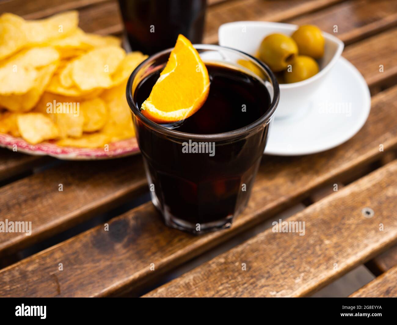 Vermouth drink with tapas, popular spanish aperitif Stock Photo Alamy