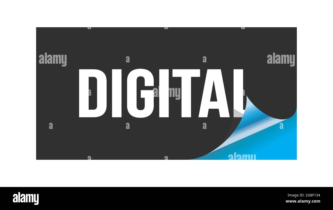 DIGITAL text written on black blue sticker stamp Stock Photo Alamy