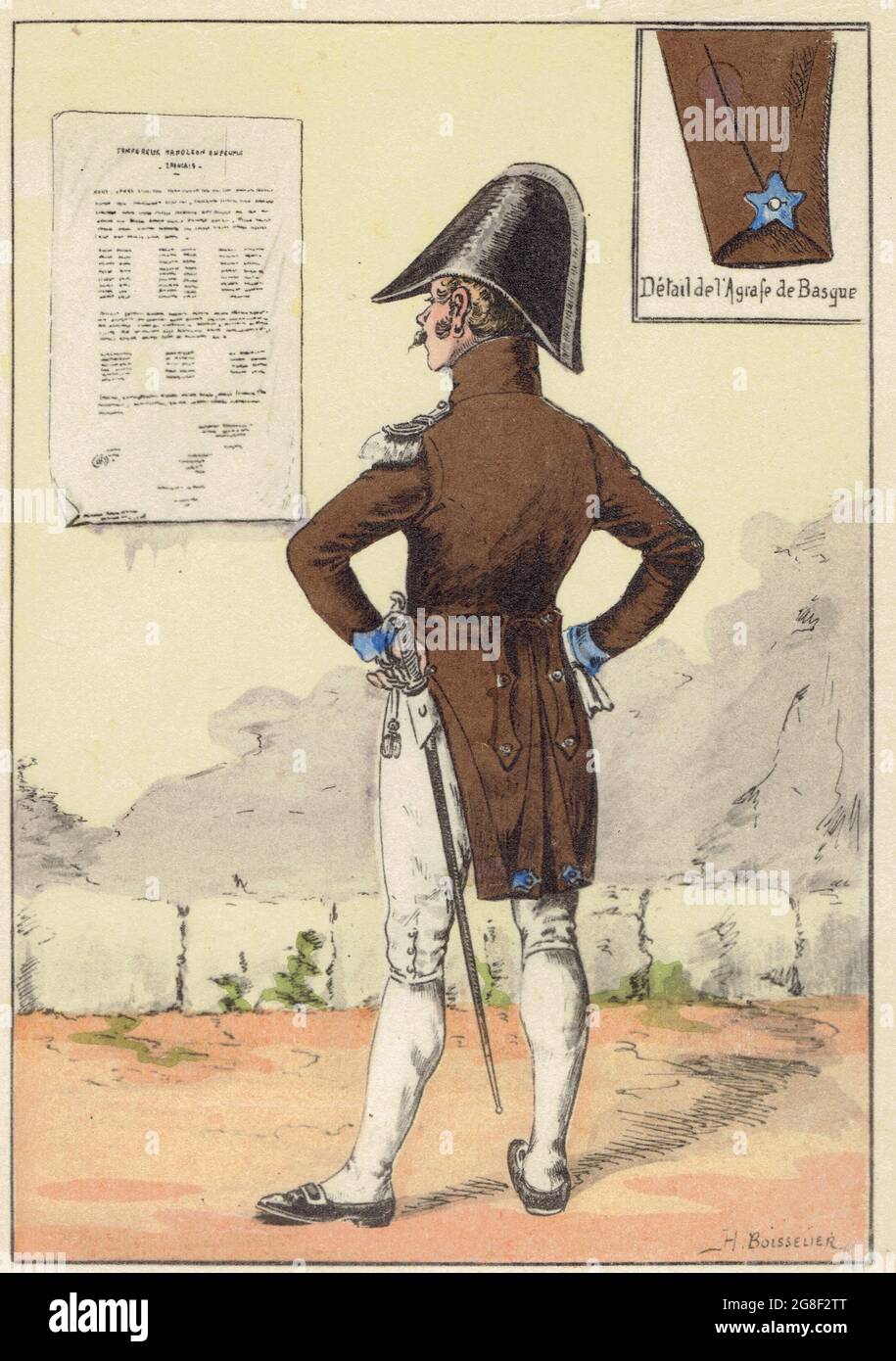 officier du 2e régiment de hussards en tenue de ville sous le 1er Empire Stock Photo