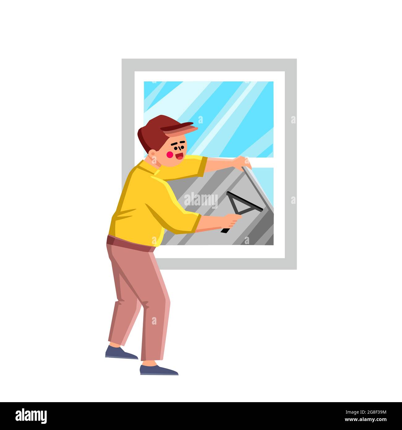 Vector Window Tinting Window Foil Tinting Professional Worker Vector Stock Vector Image & Art ...
