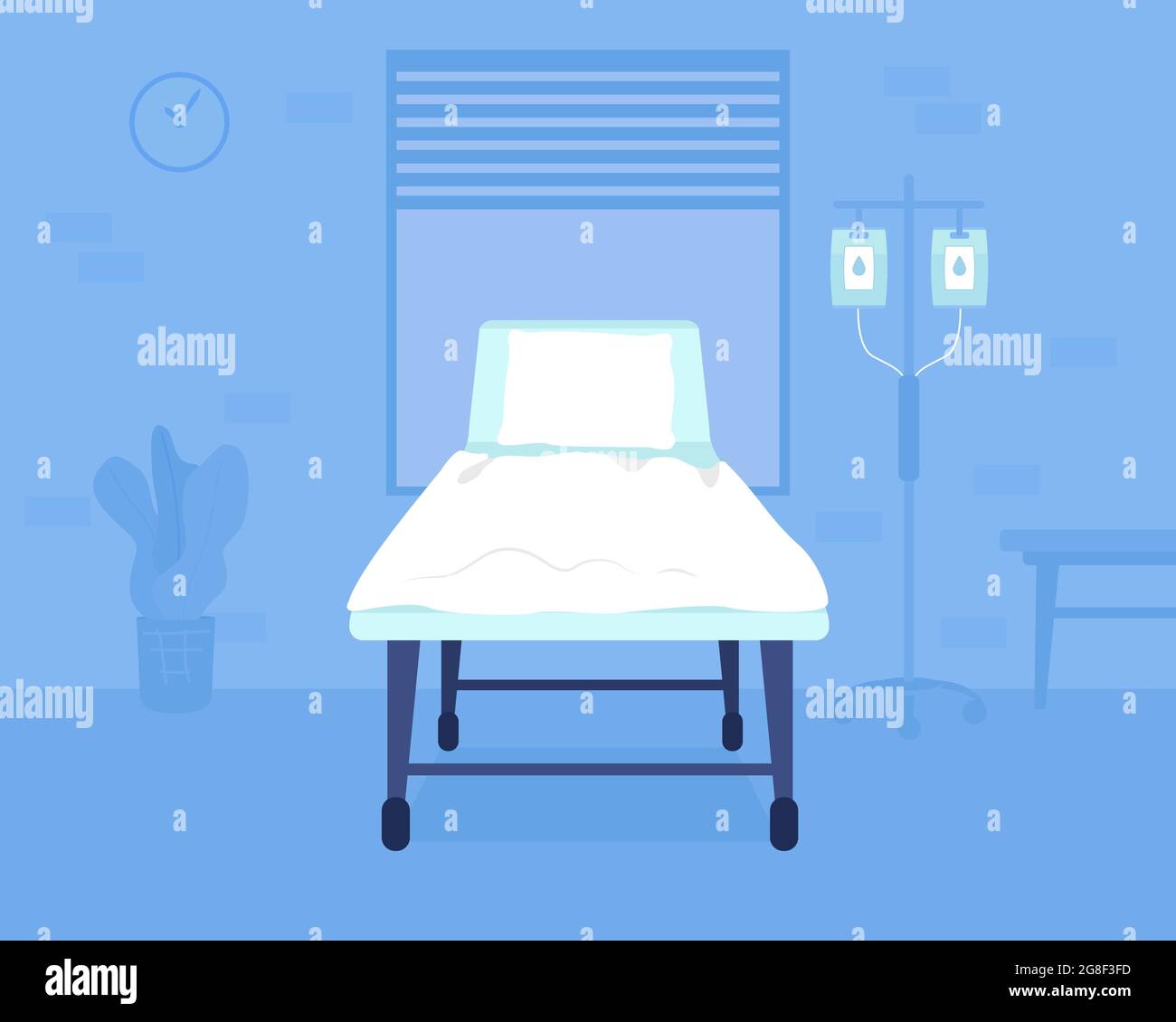 Hospital bed flat color vector illustration Stock Vector Image & Art ...