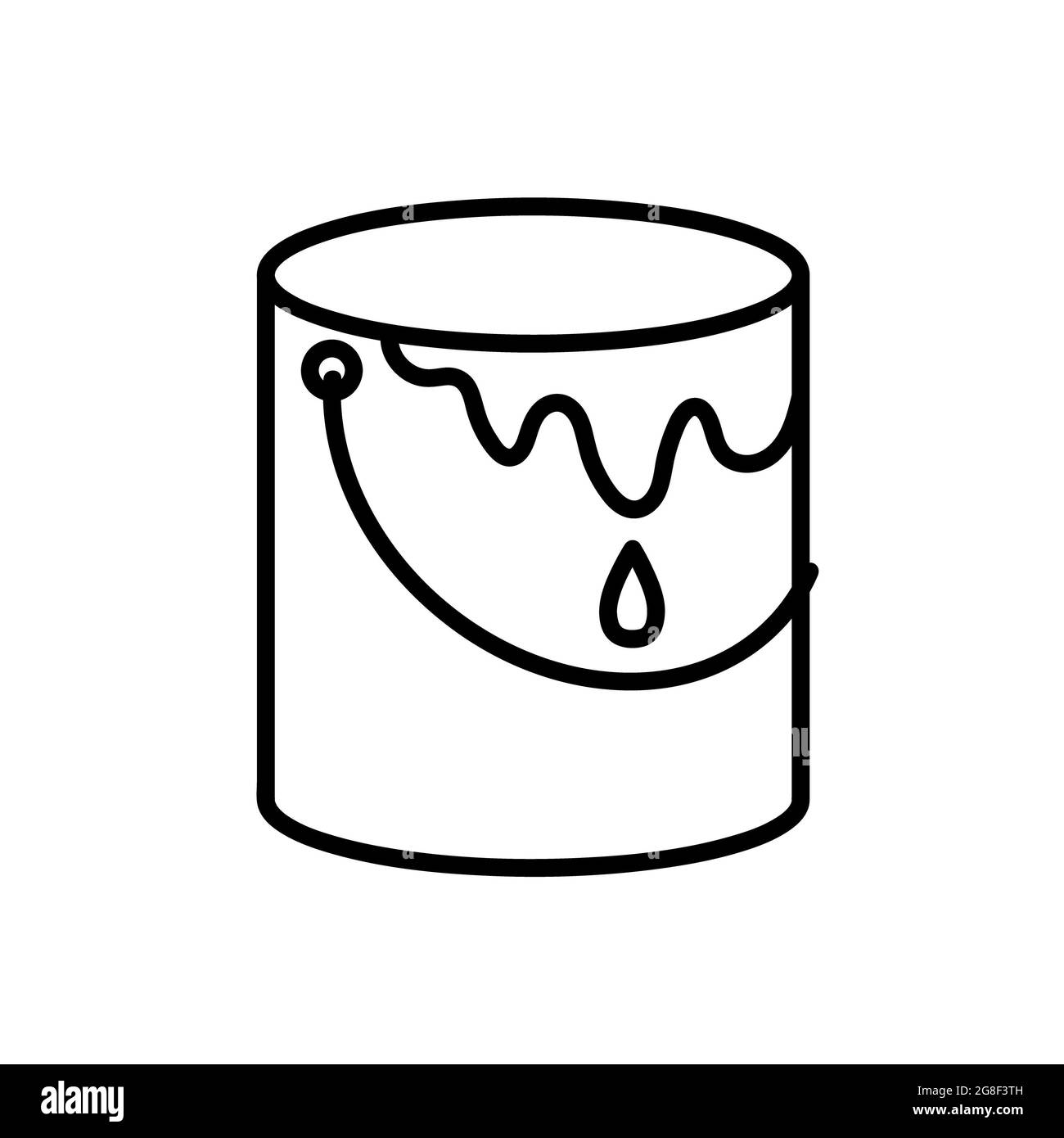 Bucket flat icon. Pictogram for web. Line stroke. Isolated on white  background. Outline vector eps10 Stock Photo - Alamy