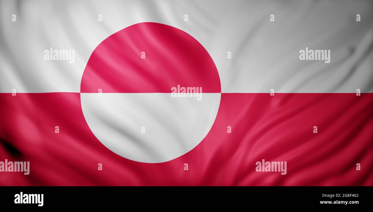 3d rendering of Greenland flag waving Stock Photo - Alamy