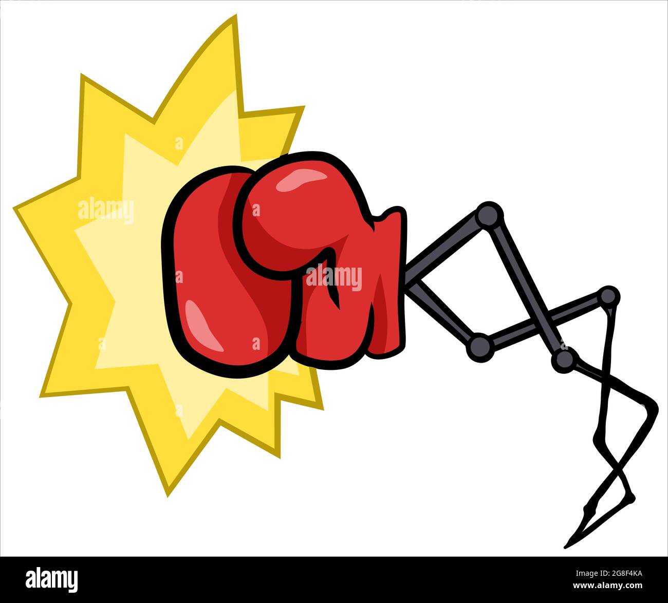 Punching boxing glove extending, cartoon color vector illustration,  horizontal, over white, isolated Stock Vector Image & Art - Alamy