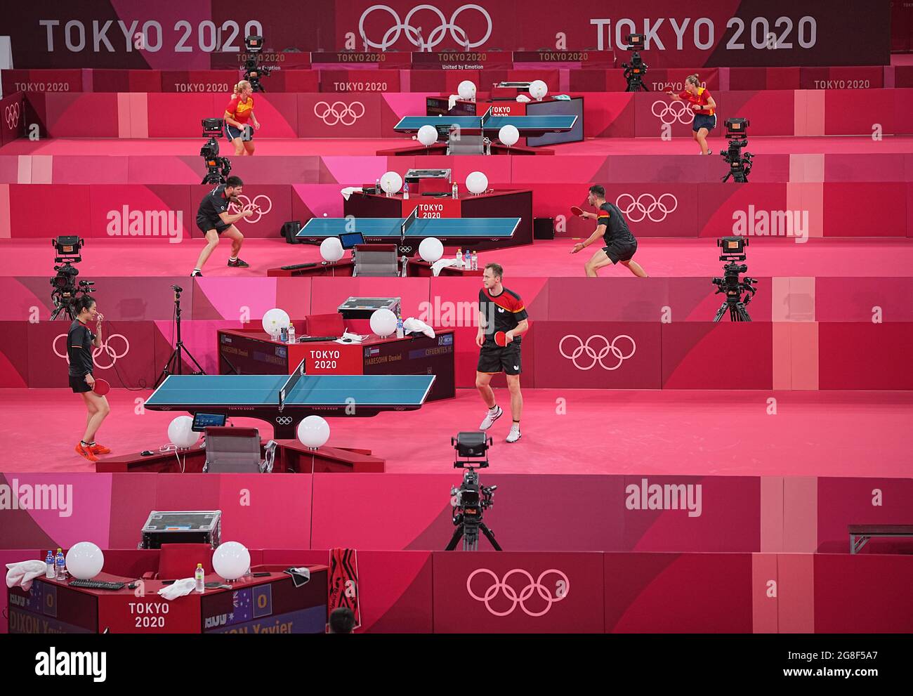 Tokio, Japan. 20th July, 2021. Table tennis Olympics, training at