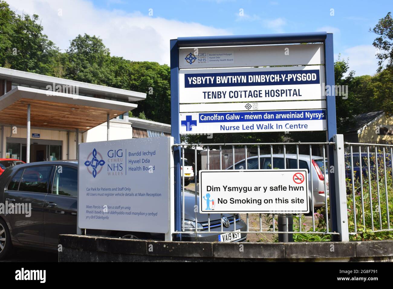 Tenby Cottage Hospital, Pembrokeshire, South Wales July 2021 Stock