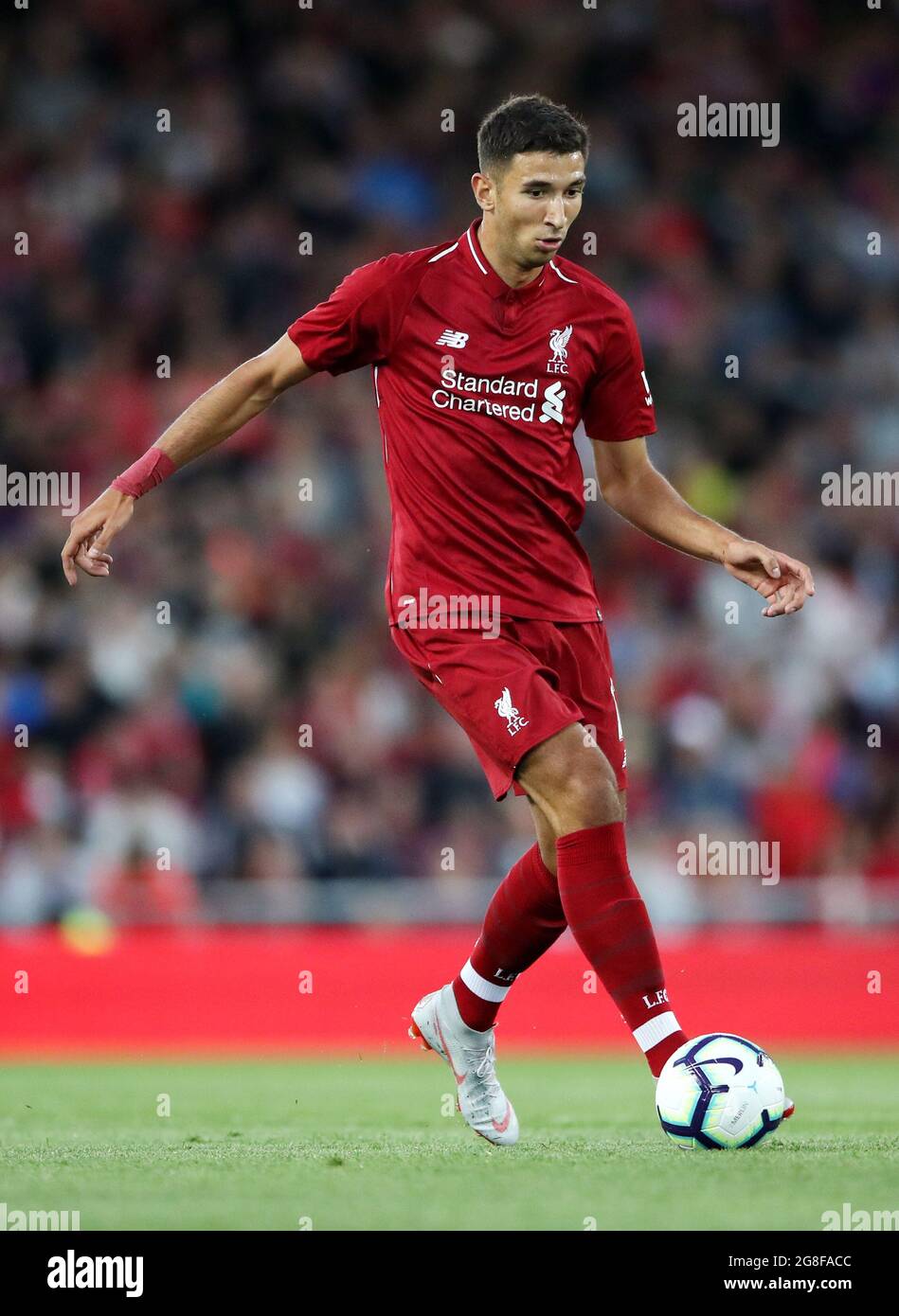 File photo dated 07-08-2018 of Liverpool's Marko Grujic during the pre-season match at Anfield, Liverpool. Issue date: Tuesday July 20, 2021. Stock Photo