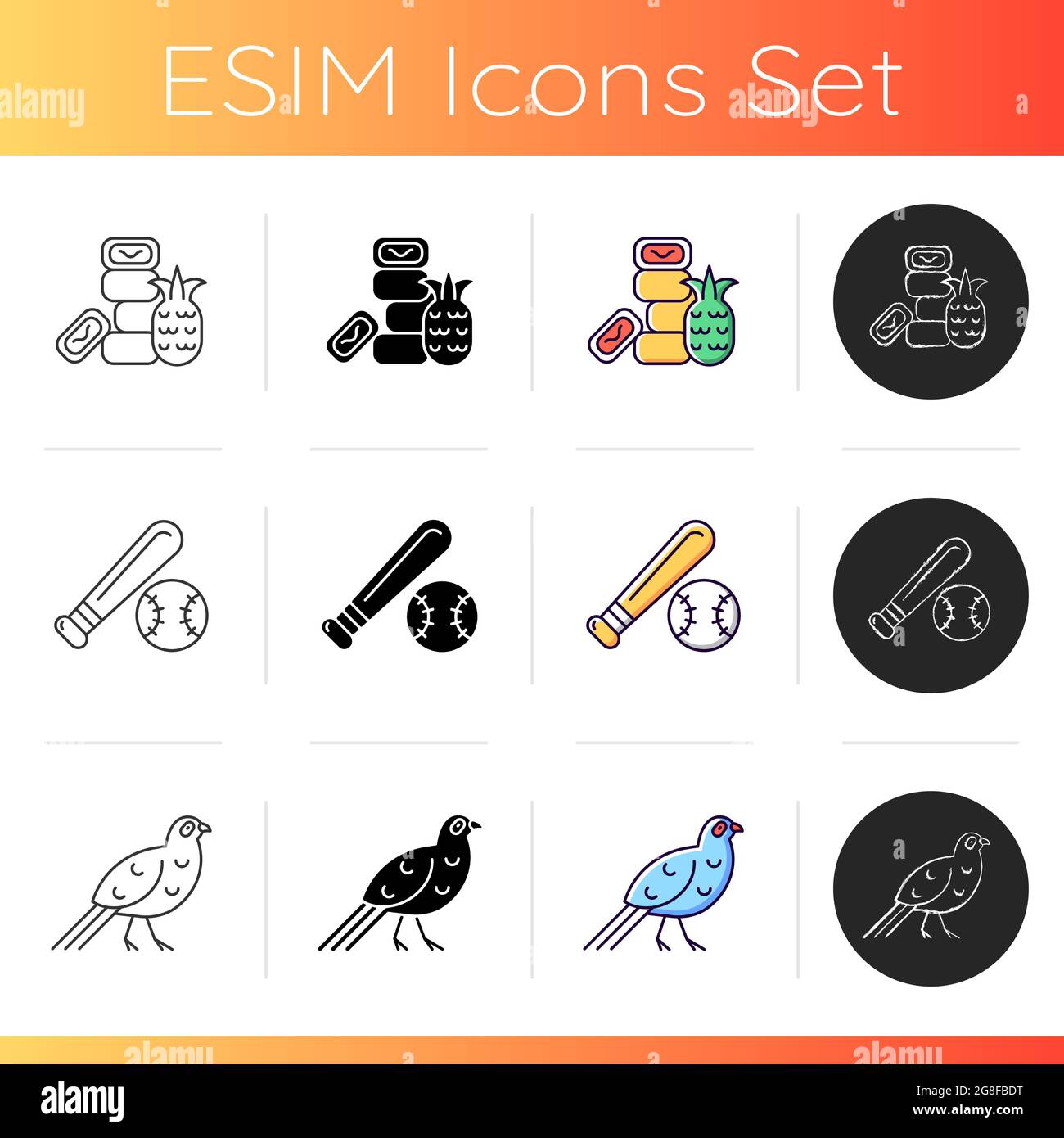 Taiwan national icons set. Stock Vector
