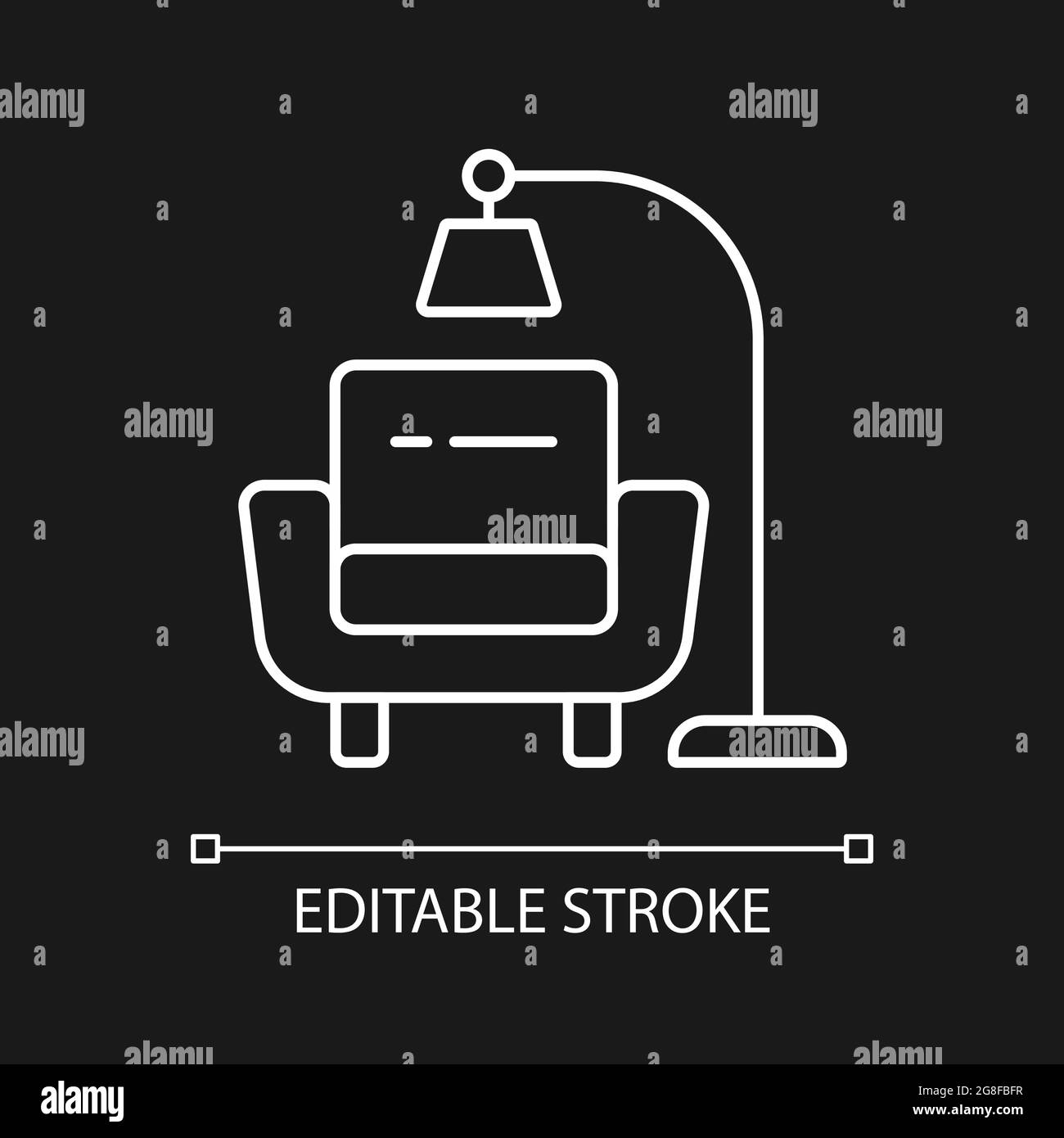 Minimalism white linear icon for dark theme Stock Vector Image & Art ...