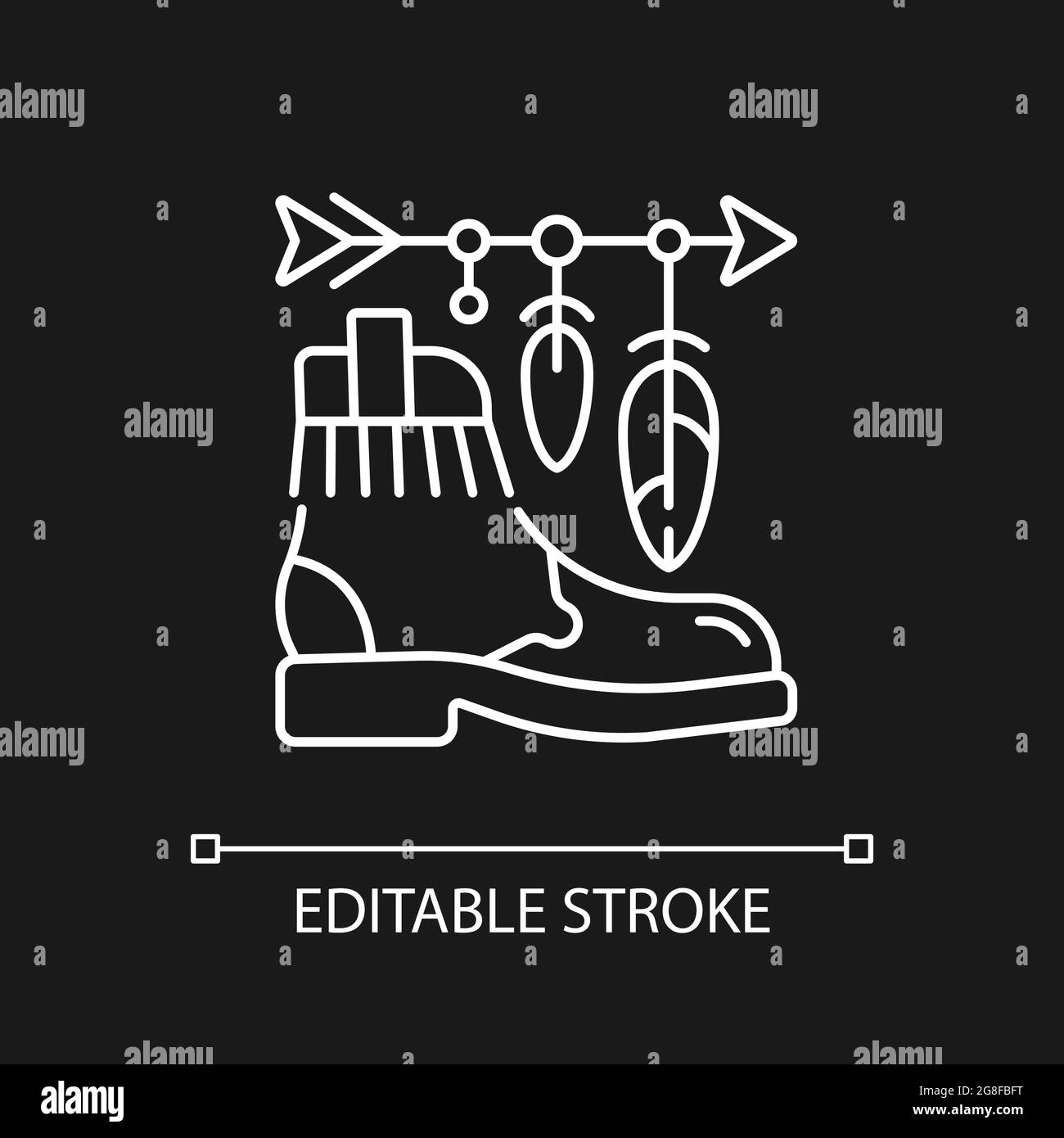 Boho lifestyle white linear icon for dark theme Stock Vector Image ...