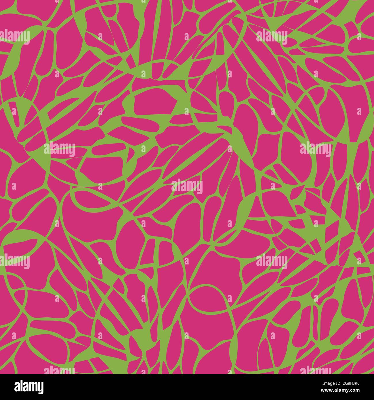 Seamless vector pattern with pink and green pieces. Textured modern background. Mosaic repeat wallpaper design. Stock Vector