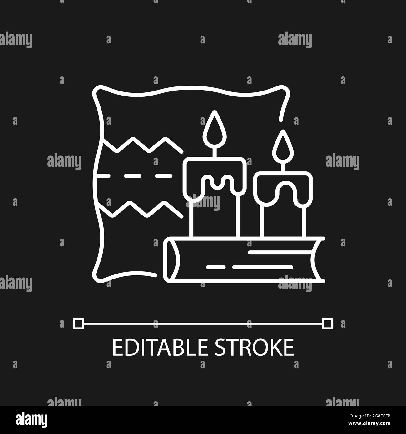 Hygge white linear icon for dark theme Stock Vector Image & Art - Alamy