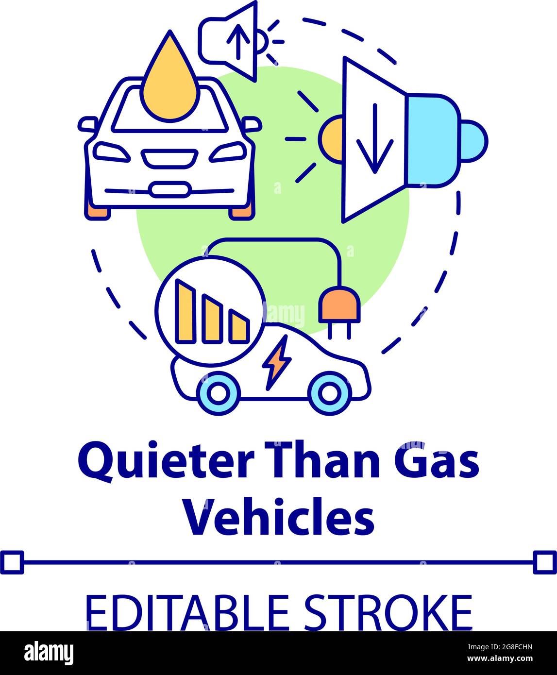 Electric vehicles sound advantage concept icon Stock Vector Image & Art Alamy