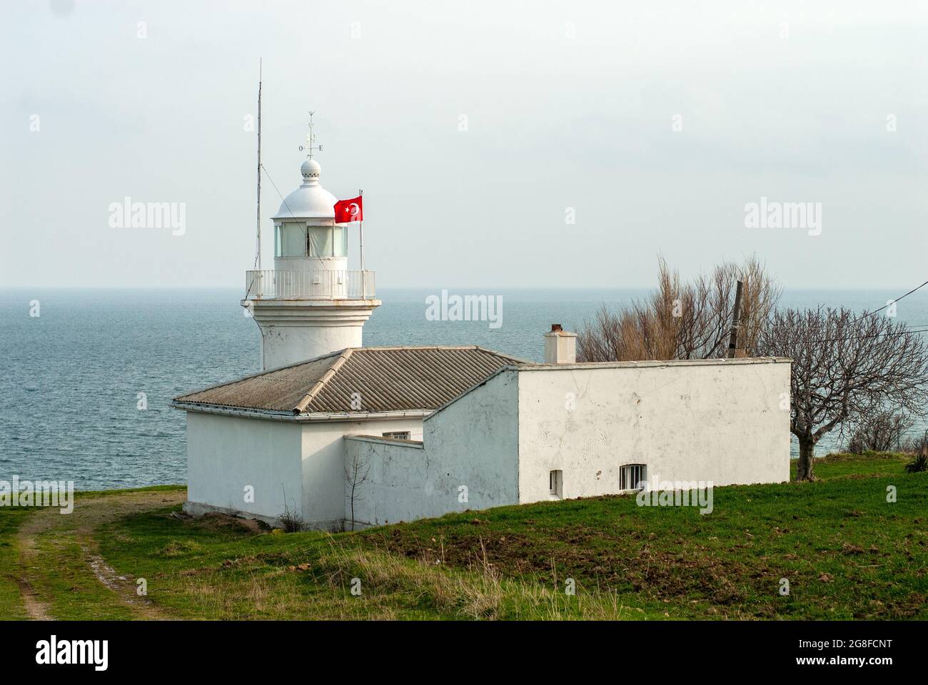 İgneada Limankoy Lighthouse (French Lighthouse), Demirkoy, Kirklareli, Turkey Stock Photo