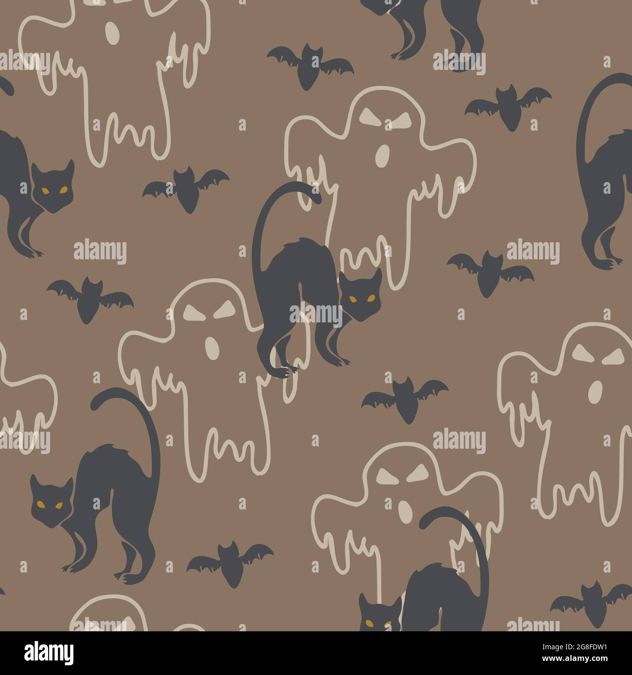 Scary Cat on Halloween Wallpaper with Carved Pumpkins Stock Vector   Illustration of nature haunted 115699709