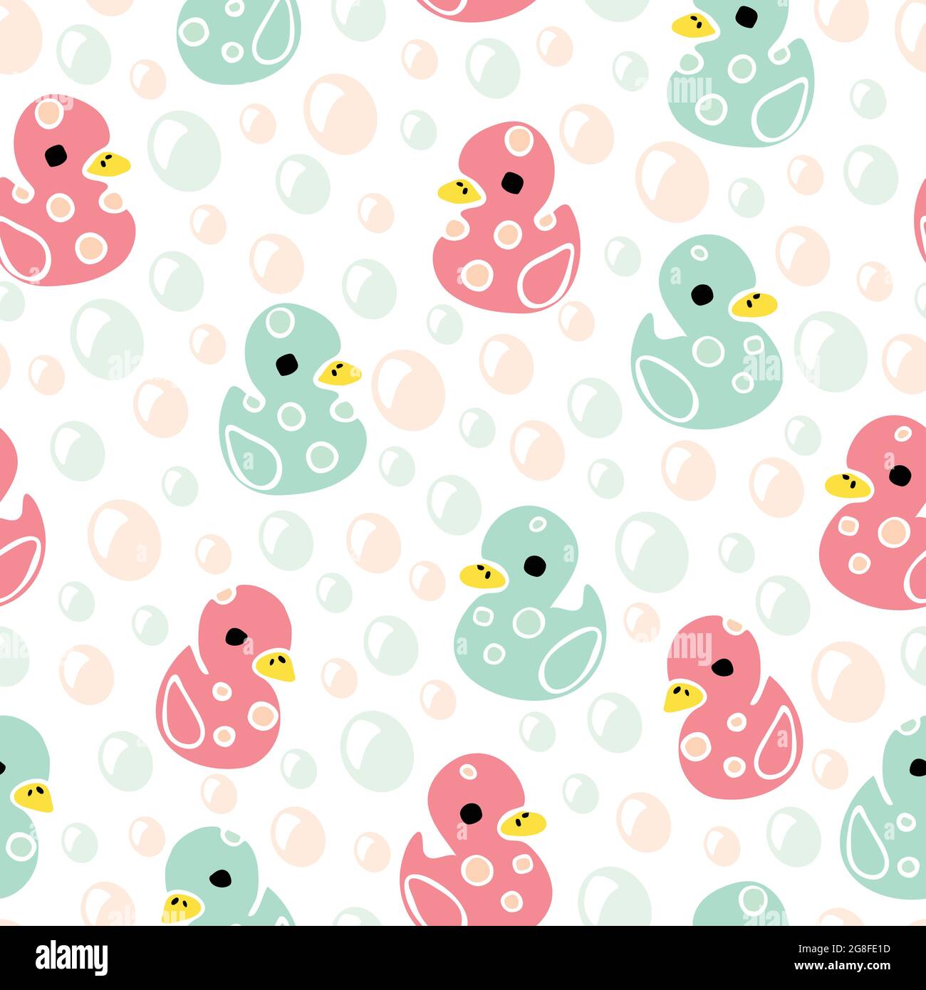 Premium Vector  Cute duck seamless pattern design illustration animal  background