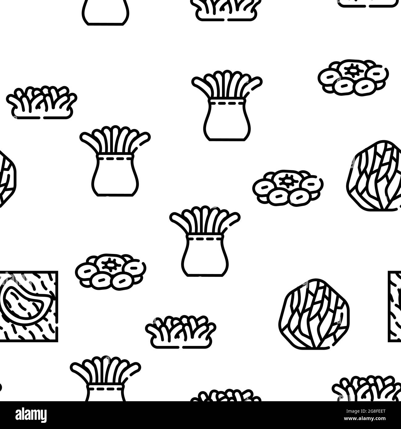 Coral Sea Aquatic Reef Vector Seamless Pattern Stock Vector Image & Art ...