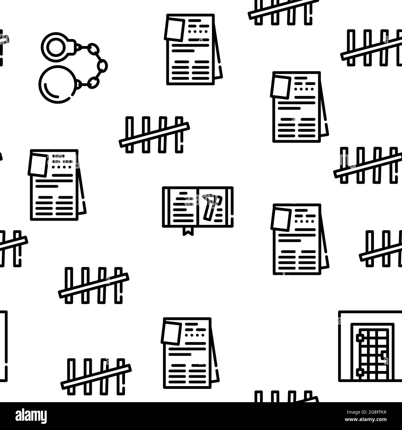 Prison Building And Accessory Vector Seamless Pattern Stock Vector ...