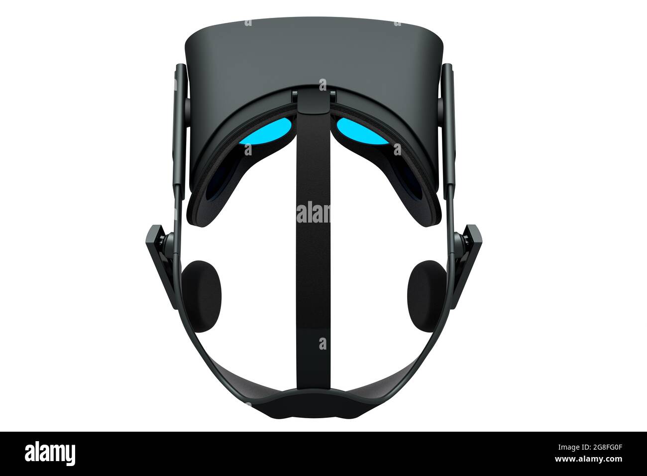 Virtual black reality glasses isolated on white background. 3d ...