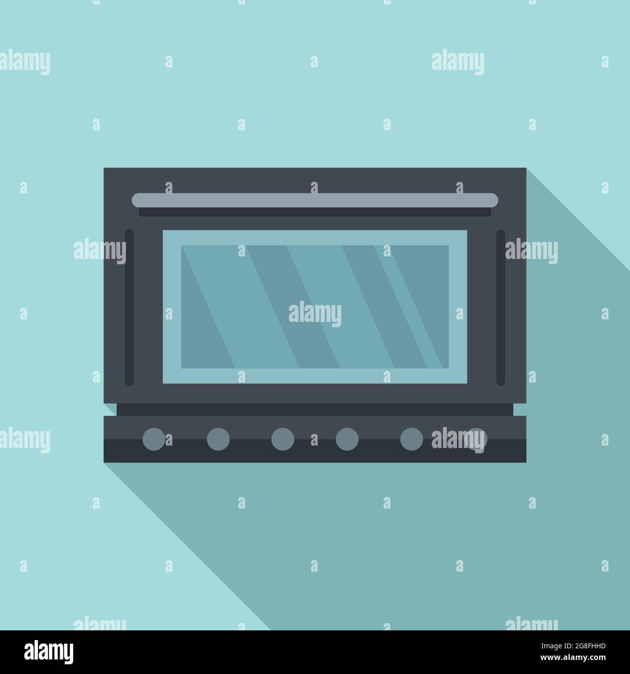 Defrost oven icon flat vector. Electric convection stove. Grill gas oven Stock Vector Image