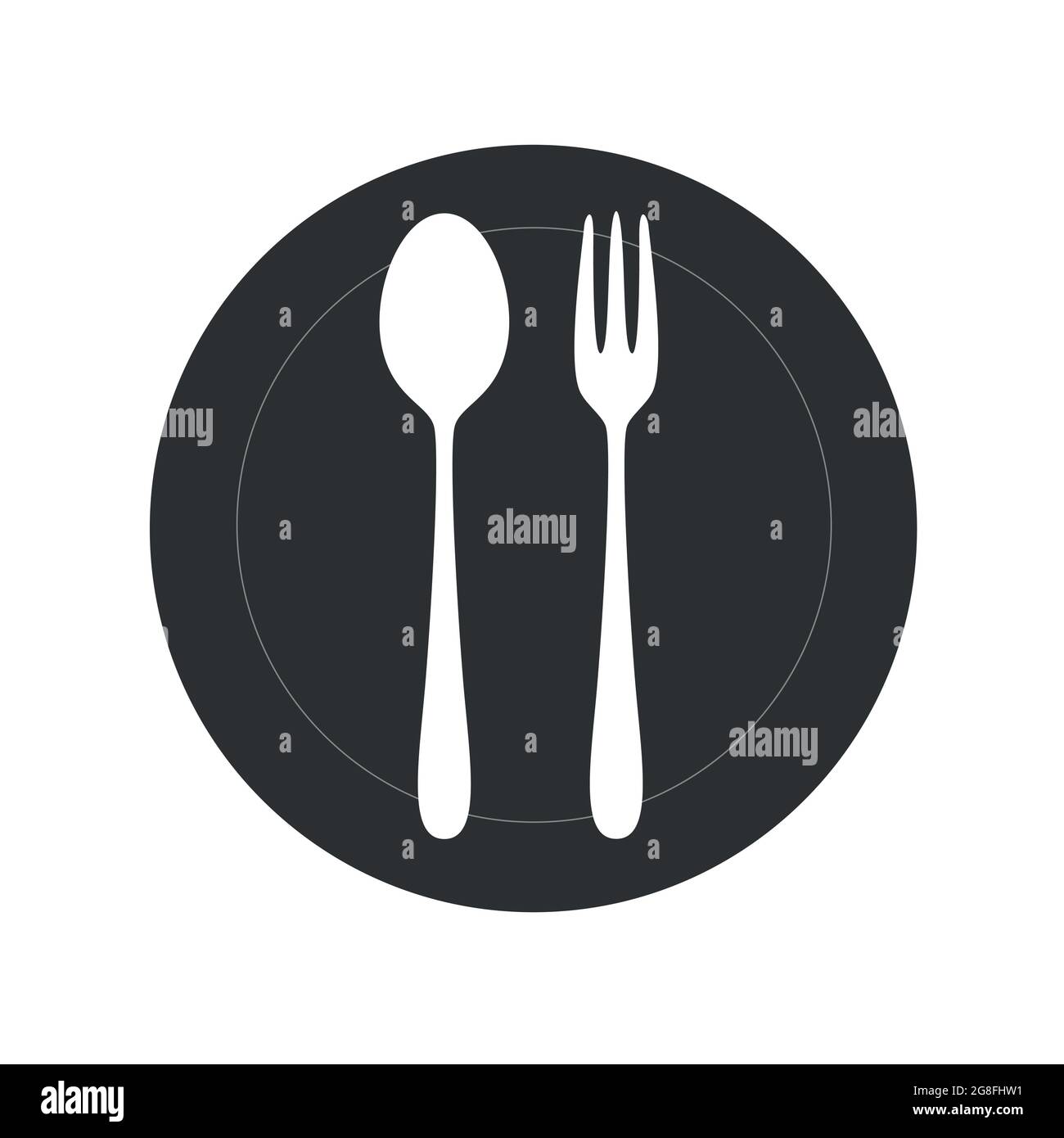Restaurant utensil spoon plate fork. Vector stock Stock Vector
