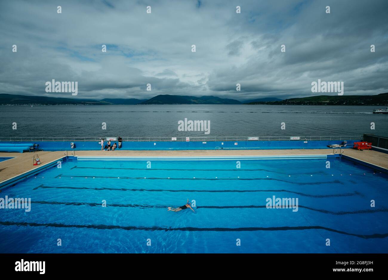 Gourock outdoor swimming pool. Scotland. Stock Photo