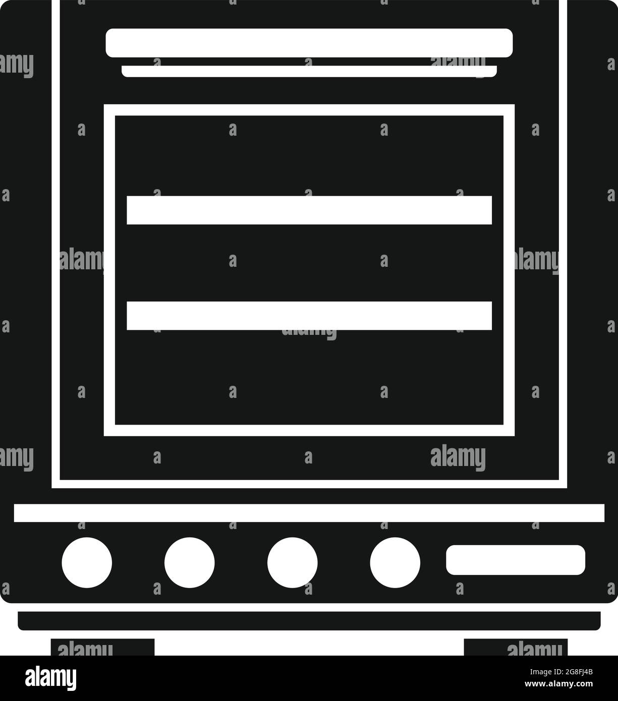 Fire oven icon simple vector. Convection grill stove. Electric kitchen oven Stock Vector Image