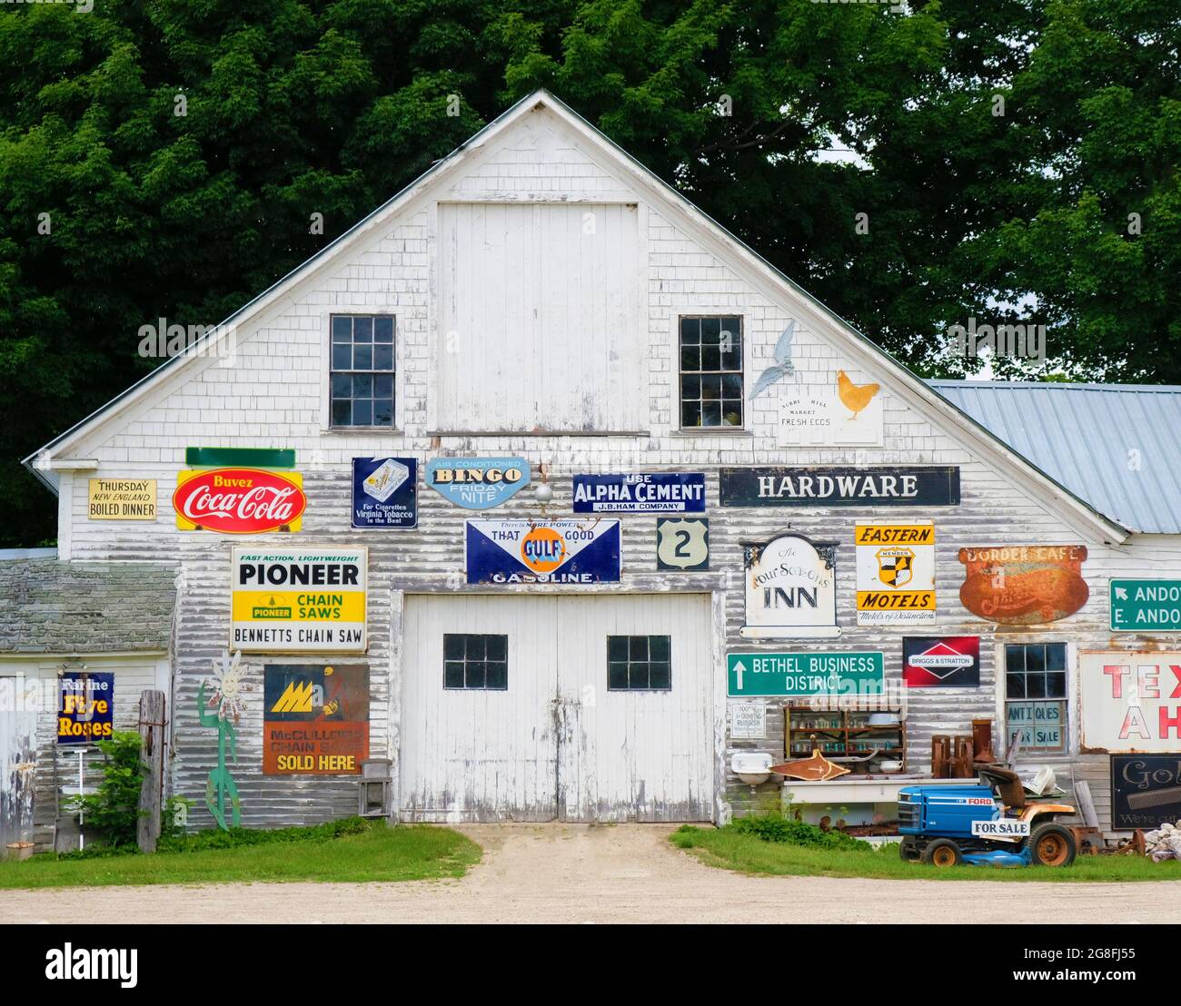 Old Barn With Signs Stock Photo