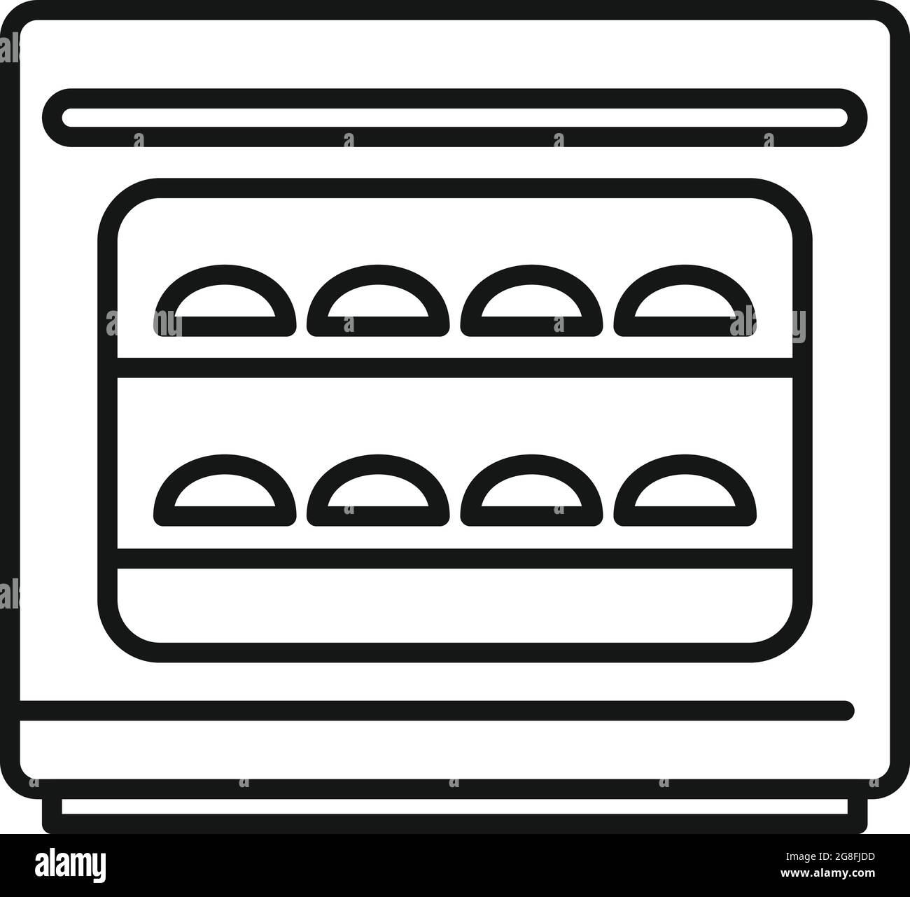 Baking convection oven icon outline vector. Cooking electric stove. Gas
