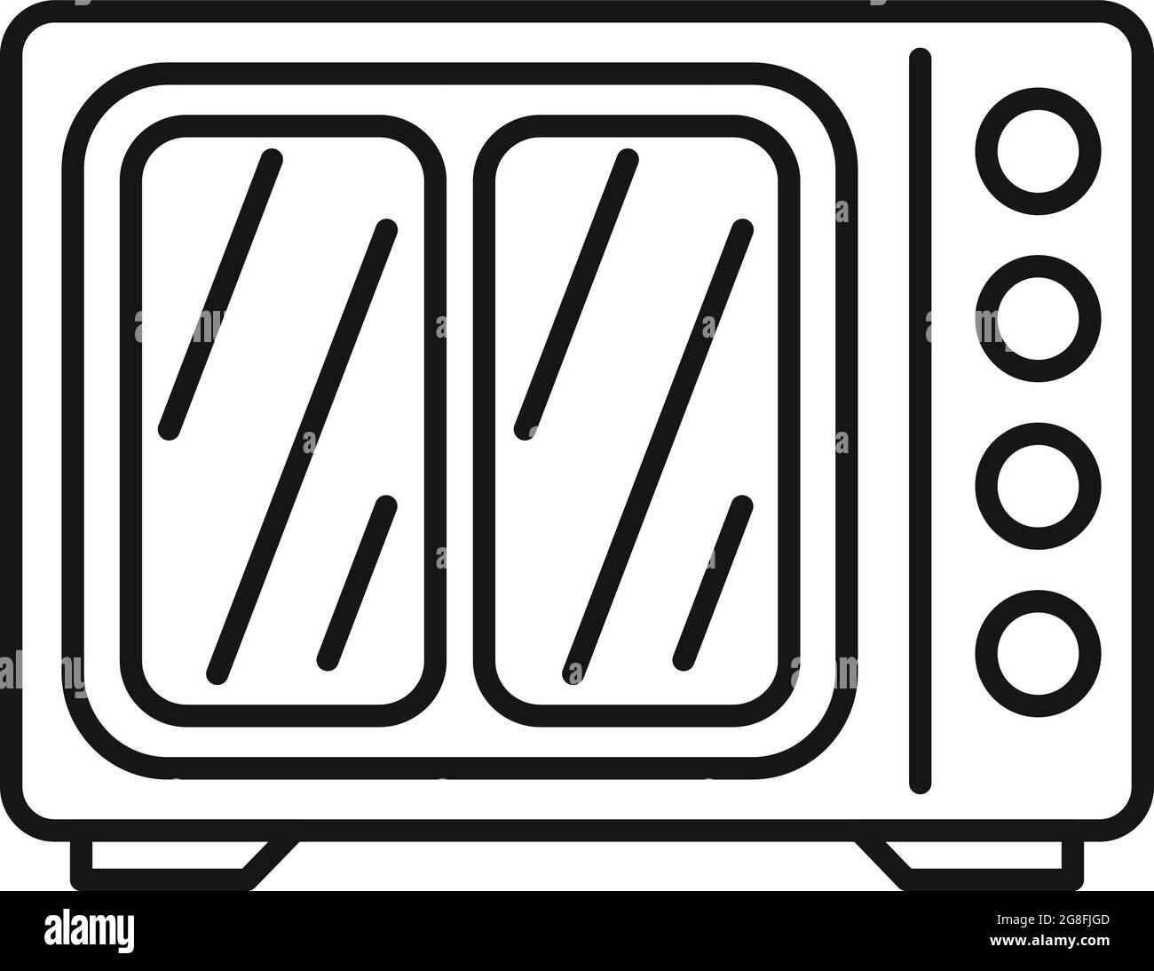 Heat convection oven icon outline vector. Grill gas stove. Kitchen convection oven Stock Vector