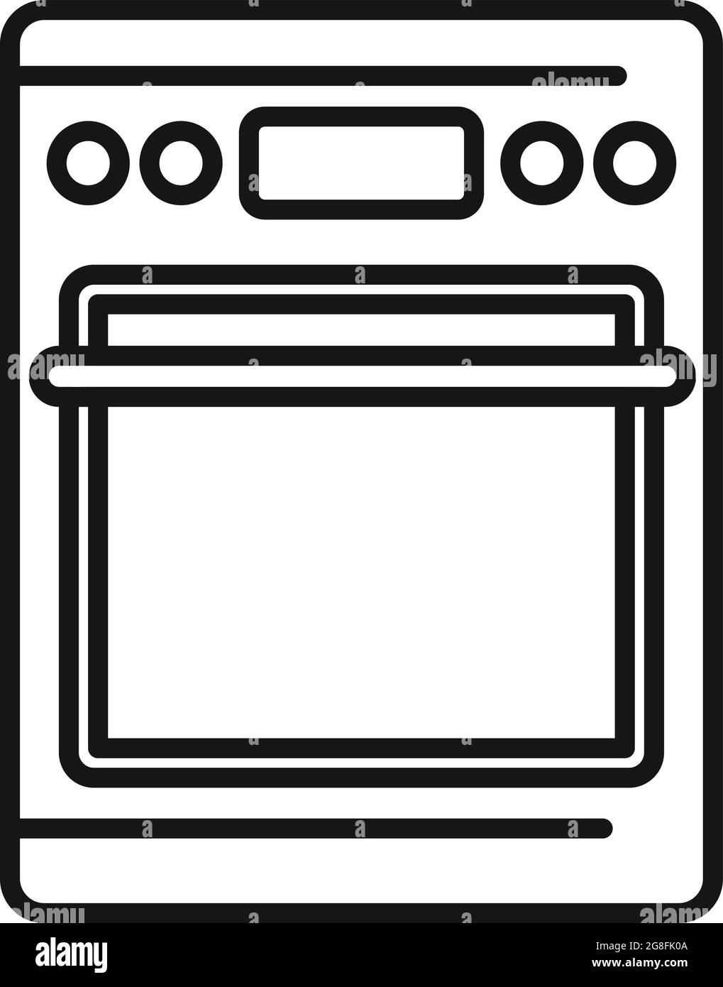 Hot oven icon outline vector. Electric convection stove. Grill oven